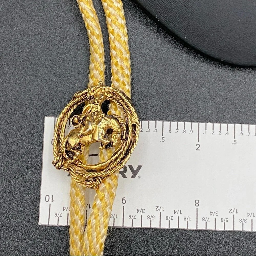 Bolo Tie Cowboy Riding Bronco - Vintage Western Wear - Picture 5 of 10